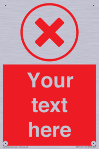 Custom red background, red cross in circle sign